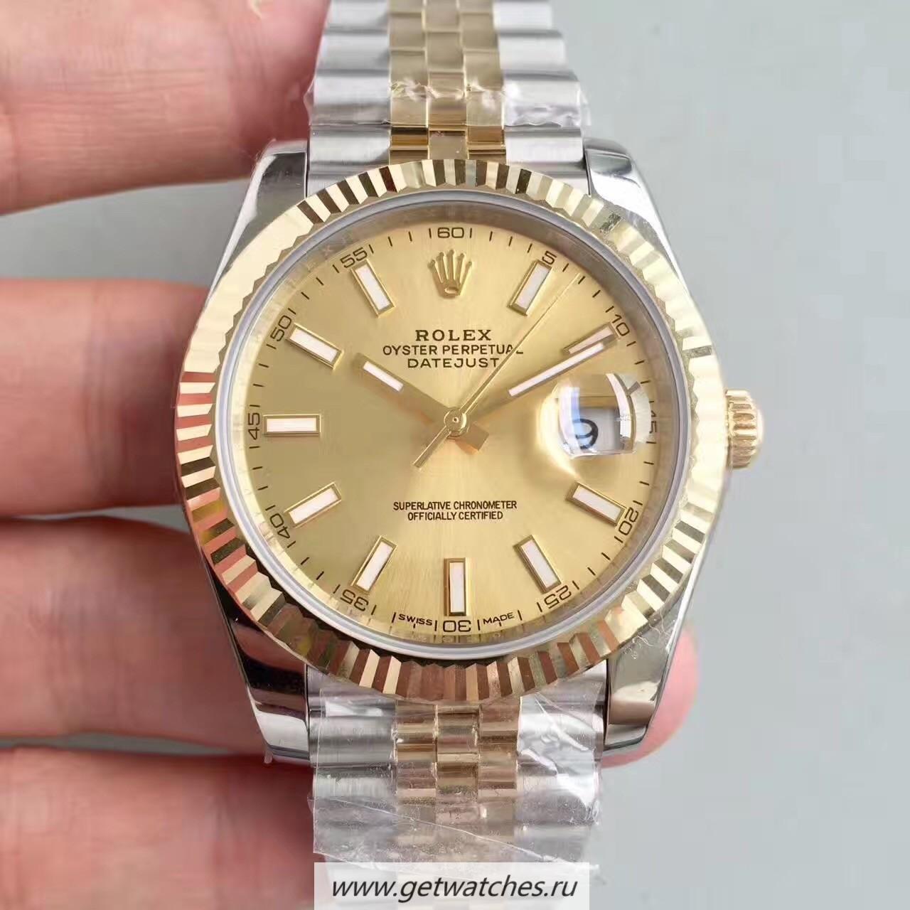Replica R01ex Datejust II 126333 41mm EWF SS & Yellow Gold Champagne Dial 3136