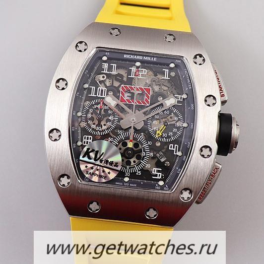 NEW Replica Richard Mille RM011 Chrono KVF SS Black Dial 7750 V3